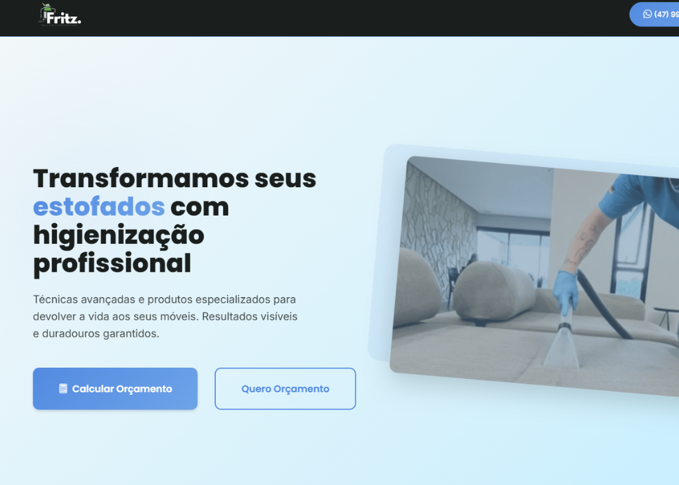 Site de Higienização de Estofados Fritz