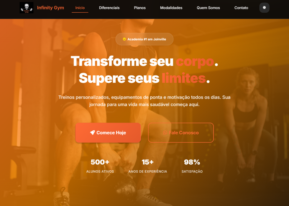 Site de Academia
